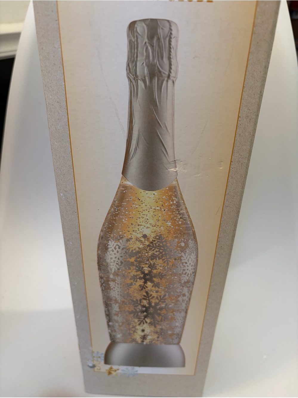 Champagne Bottle Glitter Globe